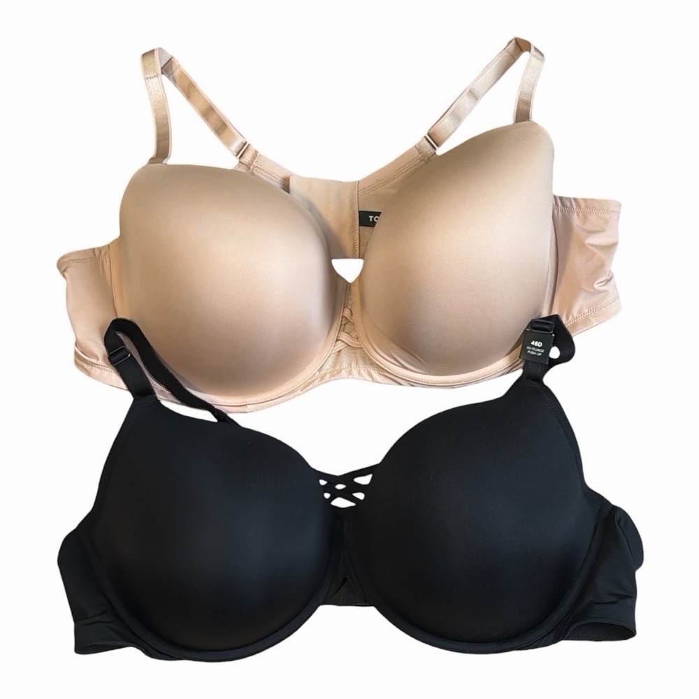 Torrid 48D Bra Lot XO Plunge Push Up & Demi Lift Black Nude NWT